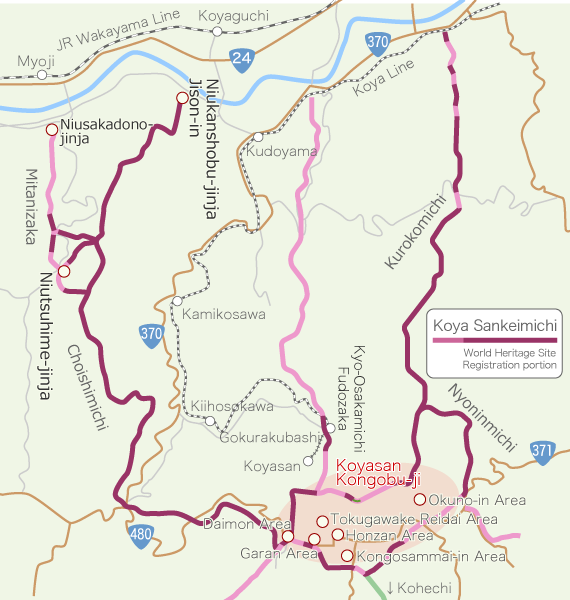 Koya Sankeimichi Map
